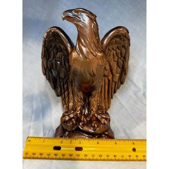 VINTAGE Signed Giannelli Great Eagle 8" Sculpture  w Rare Painted Copper Finish - Picture 11 of 12